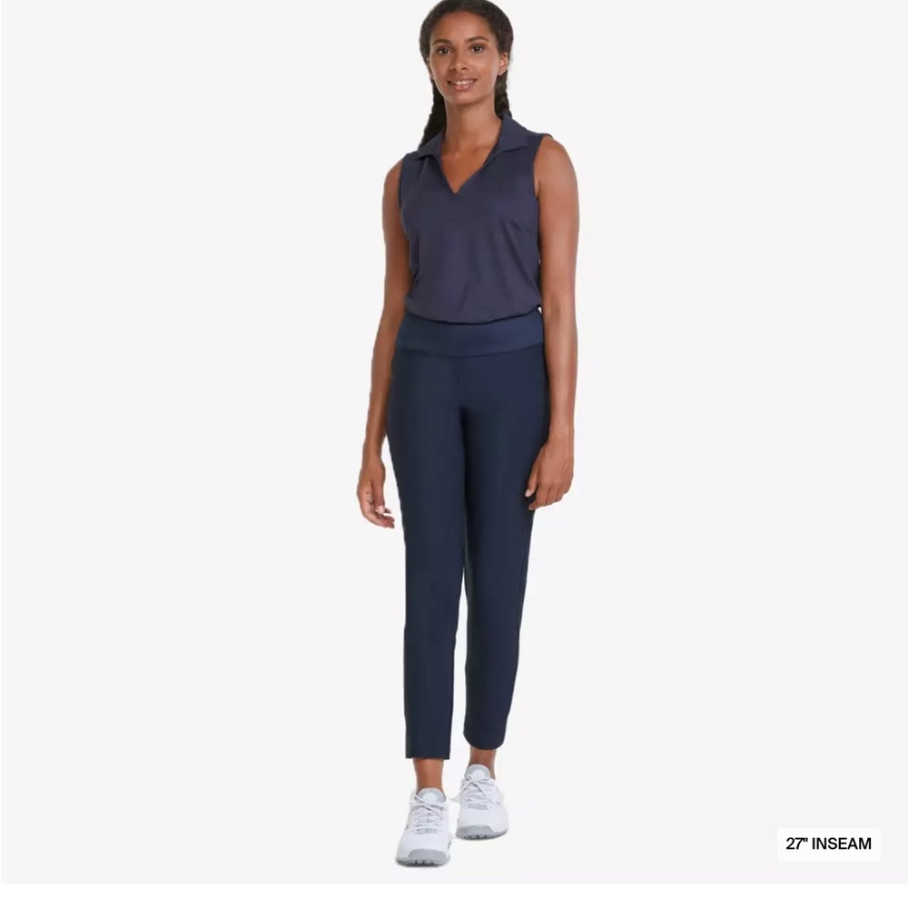 NWOT puma power shape navy tailored pull on workout golf pants size s/p